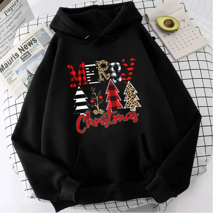 Christmas Black Cat Hoodie It Wasn't Women Sweatshirt Cotton Funny Black Cat Tee Holiday O-neck Shirt Christmas Gift  Cat Lover