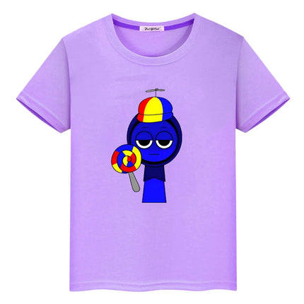 Sprunki print t shirt for kids boy 10year 100%Cotton anime Short Tops y2k one piece Sprunki Cute Tees pride tshirt girls clothes