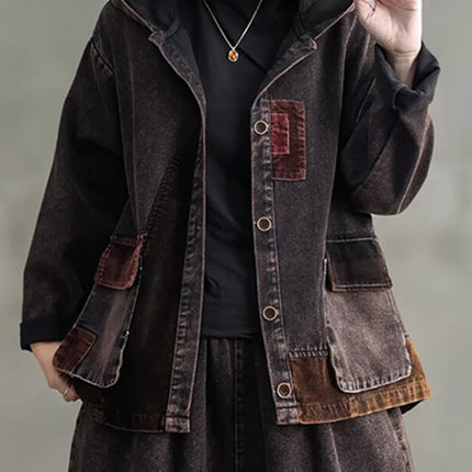 Max LuLu 2025 Spring Clothes Womens Fashion Denim Hooded Jackets Loose Vintage Coats Ladies Casual Classic Patchwork Outerwear