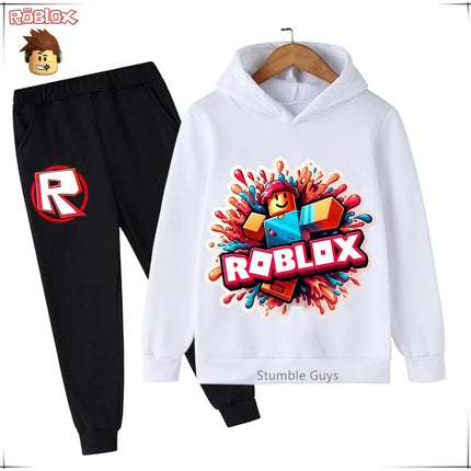 Roblox Kids Fashion Hoodie Set Anime Character Graphic Spring Autumn Boys Clothes Girls Casual Sweatshirt