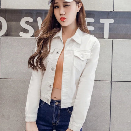 Fashion Denim Women Jacket 2024 Winter New Long Sleeve Women Coat Elegant Casual Overcoat