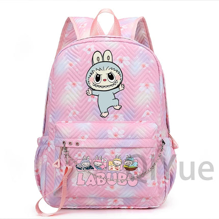 Cute Cartoon Backpack Teenager Girl Zimomo Knapsack Mokoko Charm Junior Student Casual Commute Back To School Waterproof Bags