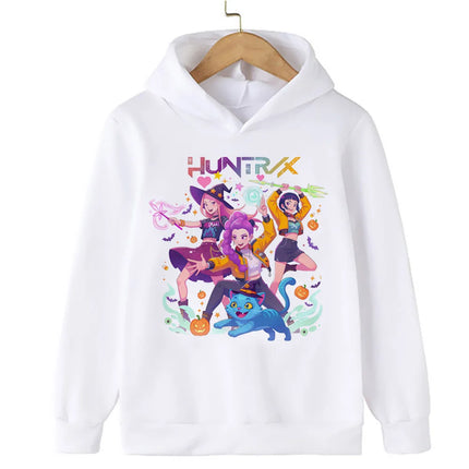 Halloween KPop Demon Hunters Hoodies Children Clothes Kid Girl Boy Cartoon Sweatshirt Hoody Baby Casual Top Streetwear