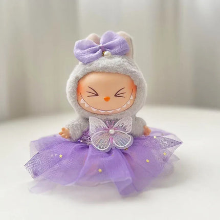 Labubu 15cm/17cm Doll Clothing Sitting Party Strawberry Tank Top Skirt Paired With Princess White Shoes Princess Baby Clothes