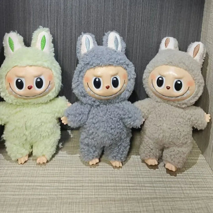 15CM Cute Labubu Plush Doll Keychain Toys Kawaii Macaroon Labubu Vinyl Face peluche Dolls Pendant Keychain Christmas  Kid Gift