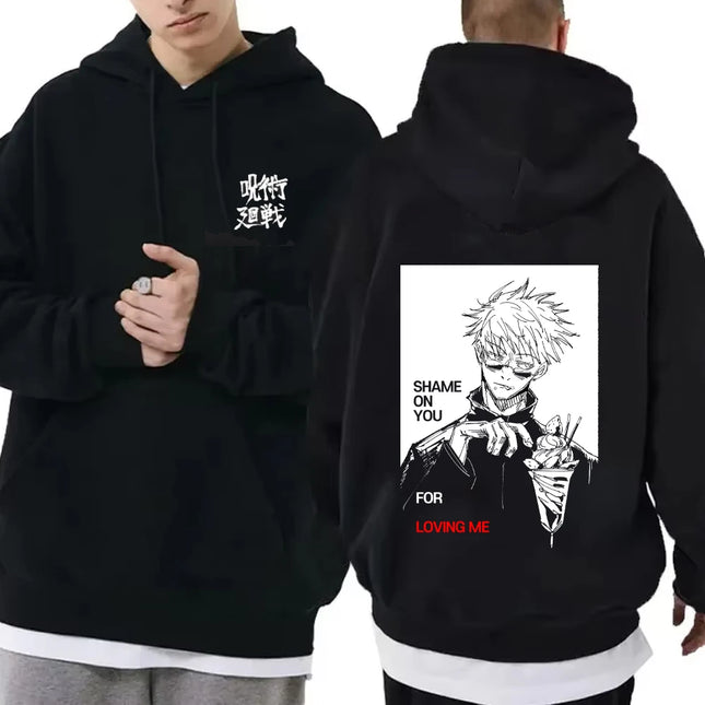 Anime Jujutsu Kaisen Hoodie Men Women Street Fashion Sweater Popular Hip Hop Streetwear Fleece Oversized Long Sleeve Pullover