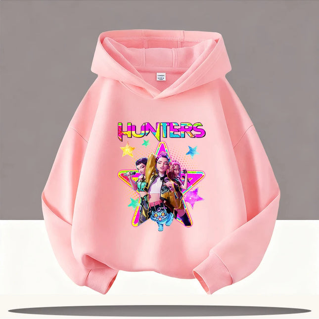 KPop Demon Hunters Hoodies Baby Girl Boy Clothes Fashion Casual Hooded Sweatshirts K-Pop Demon Hunters Pullover Kids Outfits Gif
