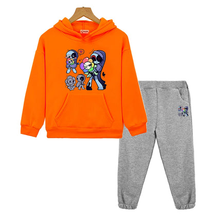 Dandys World anime hoodie Fleece sweatshirt Cartoon jacket 2pcs pullover+Pant boy girls Sports Hooded Sets kids boutique clothes