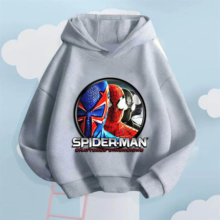 Marvel Kids Hooded Sweatshirt with Spider-Man  Print, Autumn/Winter  Casual and Versatile Long-Sleeved Top for Boys and Girls