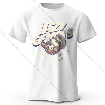 Sleepy Sloth Art T-Shirt 100% Premium Cotton Slim Fit Hand Painted Animal Graphic Tee for Nature Lovers
