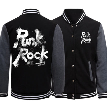 Punk Rock Letter Print Men Jackets Office Lady Loose Baseball Jersey Casual S-5Xl High Street Preppy Style High Street Tops