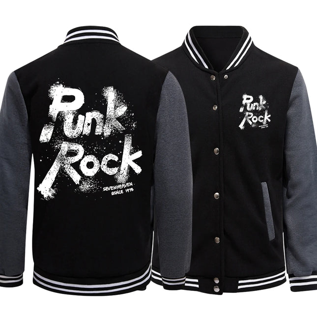 Punk Rock Letter Print Men Jackets Office Lady Loose Baseball Jersey Casual S-5Xl High Street Preppy Style High Street Tops