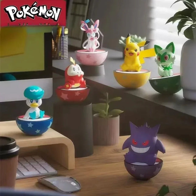 New Pokémon Pikachu Geng Ghost Eevee Figure Model Tumbler Anime Character Ornament Toys Boys Girls Gifts