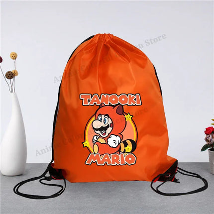 Super Mario Drawstring Bag for Men Women Anime Cartoon Portable Shopping Bags Fashion Simple Handbag Fitness Yoga Storage Pouch