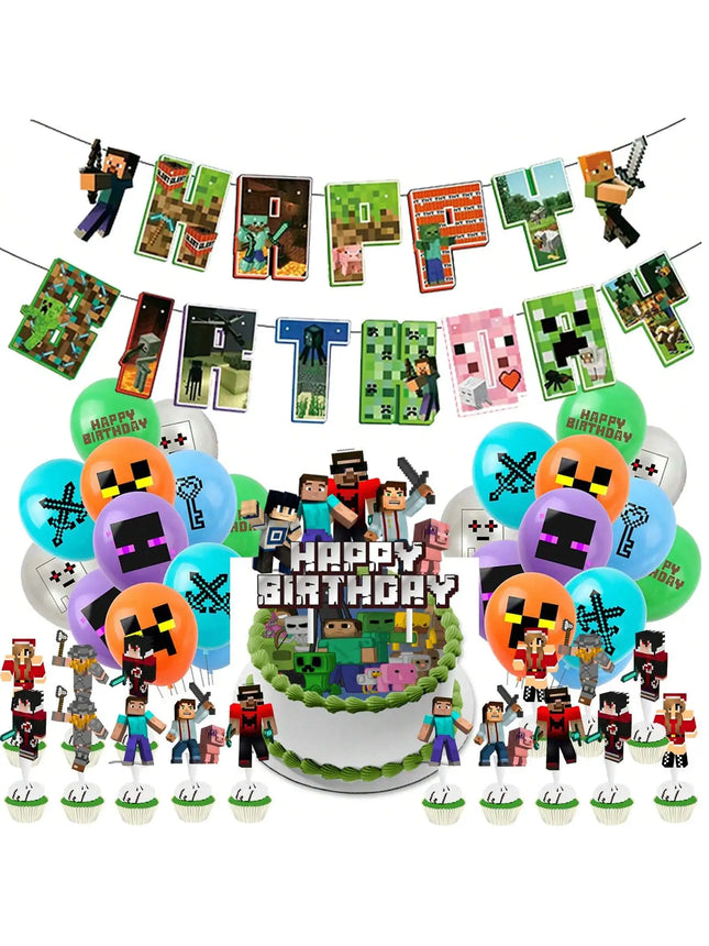 32Pcs Theme Birthday Party Decoration Aluminum Film Balloon Latex Balloon Home Party Decoration Supplies Halloween Christmas Balloon Decoration