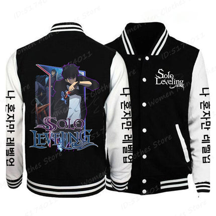 Solo Leveling Sung Jinwoo Print Baseball Jacket Men Women Fashion Street Style Coat Tops Anime Solo Leveling Anime Jacket