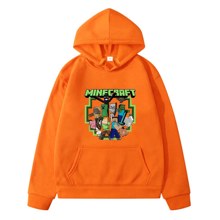 Minecraft print anime hoodie Fleece sweatshirt boy Autumn pullover Kawaii hoodies Cartoon jacket y2k sudadera kids clothes girls