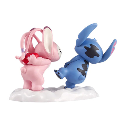 Disney  Kawaii Lilo Stitch Action Figures Angel Lover Figurines Flocking Collection Model Statue Doll Kid Surprise Gift