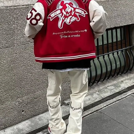 Autumn American New Retro Letter  Hip Hop Baseball Uniform Jacket Y2K Street Casual Joker Splicing Jacket Men And Women