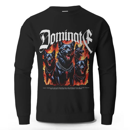 Wolf Darkness Printed Pure Cotton Sweatshirts Oversized Classic Graphic Pullovers for Men Women Tops