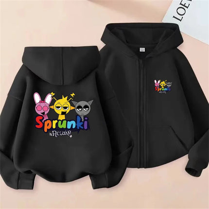 Sprunki Zipper Hoodies for Children Incredibox Anime Figures Girl Sweatshirt Kids Spring Autumn Pullover  Gift Boy's Clothes