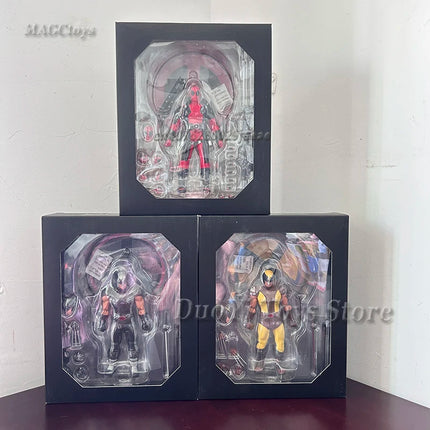 Mezco Deadpool Wolverine Figure X-Mem Action Figures Wolverine Deadpool Super Hero Series Joints Movable Model Toys Collection