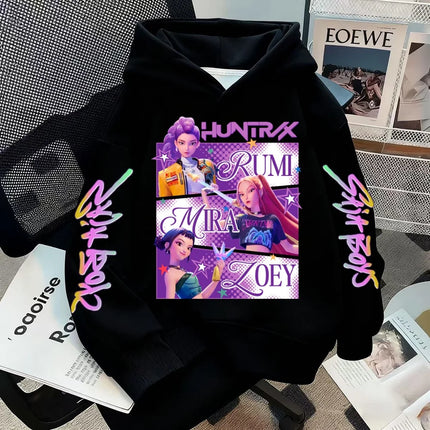 Anime Kpop Demon Hunters Children's Sweatshirt Kawaii Tiger Harajuku Hoody for Boys Girls Fan Gifts Hoodies Kid