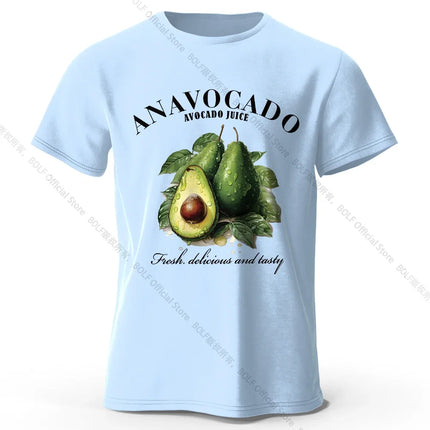 100% Cotton Fresh Avocado Tee - Minimalist Fruit Design Soft Comfortable Basic Top for Casual Everyday Wear