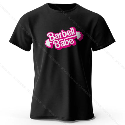 Barbell Babe Printed Women's T-Shirt 100% Cotton Oversized Graphic Tees for Women Tops