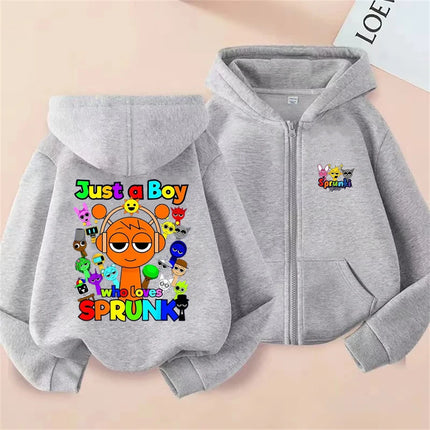 Sprunki Zipper Hoodies for Children Incredibox Anime Figures Girl Sweatshirt Kids Spring Autumn Pullover  Gift Boy's Clothes