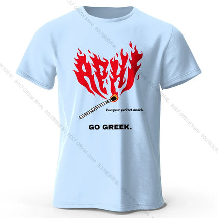 Retro Hand Drawn Match Fire T-Shirt 100% Premium Cotton Slim Fit Artistic Flame Graphic Tee for Men and Teens