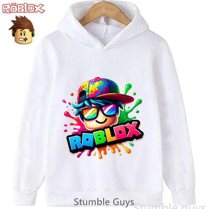 Kids Roblox Hoodie 3-12Y Autumn Sweatshirt 3D Game Print Boys Girls Fashion Casual Sportswear