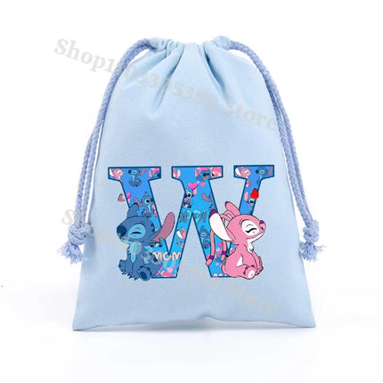 Disney Stitch Drawstring Bag Anime Fashion Jewelry Dust Bags Home Storage Pockets Portable Shopping Pouch Candy Gifts Handbag
