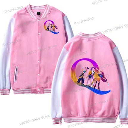 Hot Movie Lover Baseball Bomber Jacket Clothes Child Girl Letter A-Z Kids' Pink Bomber Jacket Gifts Fashion Clothes Gift