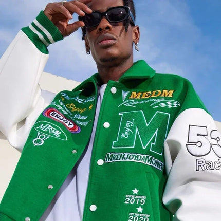 American High Street Jacket for Men Ins Style Embroidered Couple Baseball Uniform Retro Loose Coat Autumn and Winter Fashion New