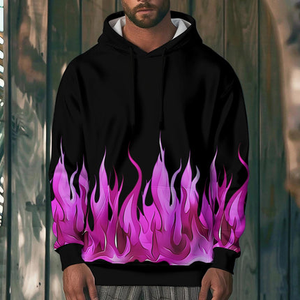 Autumn Hoodies Fashion Flame 3D Print Men Women Streetwear Hooded Sweatshirts Pullover Oversized Harajuku Coat Man Clothing