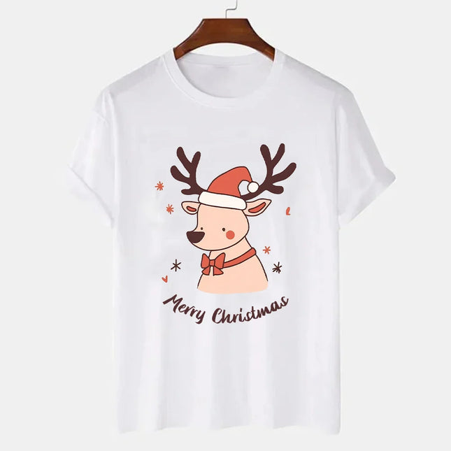 Christmas EIK Print T-Shirt Casual Short Sleeve Crew Neck Tshirts Women's Clothing Merry Christmas Oversized Tee Christmas Gifts