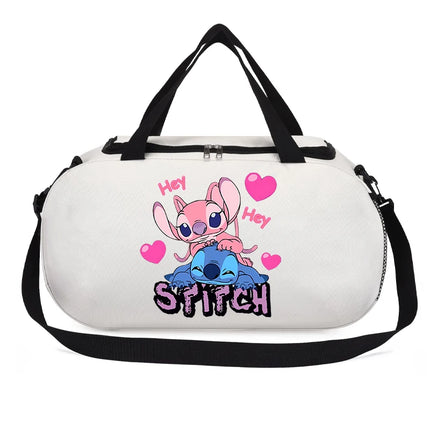 Disney Stitch Luggage Travel Bags for Men Women Cartoon Anime Large Capacity Portable Messenger Bag Bodybuilding Yoga Handbags
