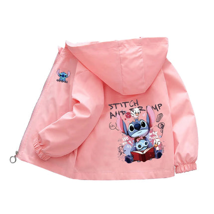 Kids labubu Clothes Autumn Baby Boys Girls Jacket Fashion Cartoon Stitch Print Outerwear for Kids Clothes Children Summer Coat