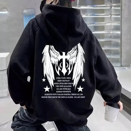 Autumn New Boy Black Hoodie Streetwear Full Geometric Unisex Hoodies Sweatshirts Girls Clothes 5 To 12 Years