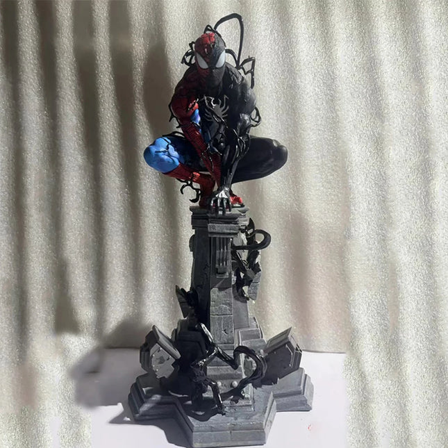 Spiderman Venom Symbiote Anime Figure Spider Man Venom Figurine With Light Pvc Desk Decor Statue Model Doll Collection Toy Gifts