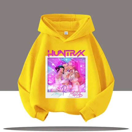 KPop Demon Hunters Hoodies Baby Girl Boy Clothes Fashion Casual Hooded Sweatshirts K-Pop Demon Hunters Pullover Kids Outfits Gif