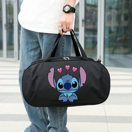 Disney Stitch Luggage Travel Bags for Men Women Cartoon Anime Large Capacity Portable Messenger Bag Bodybuilding Yoga Handbags