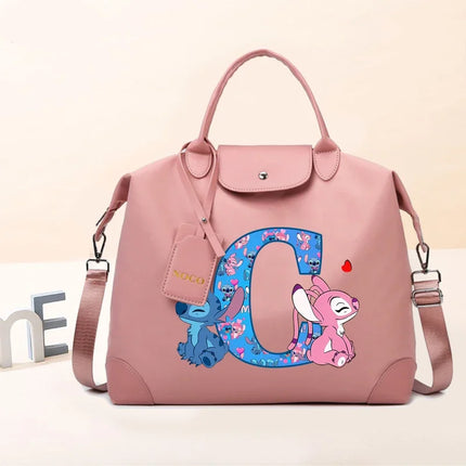 Disney Stitch High-capacity Luggage Bag for Women Anime Fashion Crossbody Bags Fashion Travel Portable Simple Tote-bag Gifts