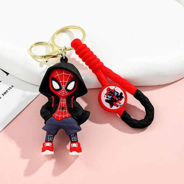 Cartoon Marvel Spiderman Keychains Cute Pendant Keyrings Jewelry For Bag Collection Ornaments Accessories Birthday Toy Gifts
