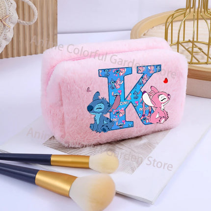 Disney Stitch Plush Cosmetic Bag for Women Anime Cartoon Fashion Makeup Pouch Girls Cosmetics Storage Bags Washing Handbag Gifts