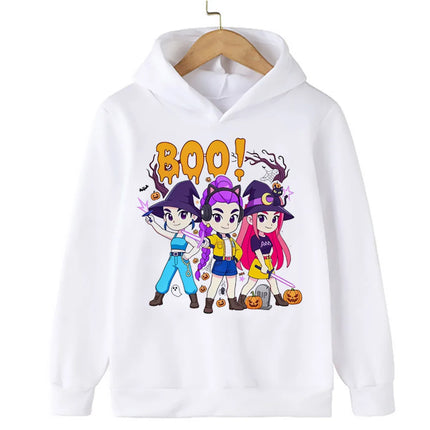 Halloween KPop Demon Hunters Hoodies Children Clothes Kid Girl Boy Cartoon Sweatshirt Hoody Baby Casual Top Streetwear