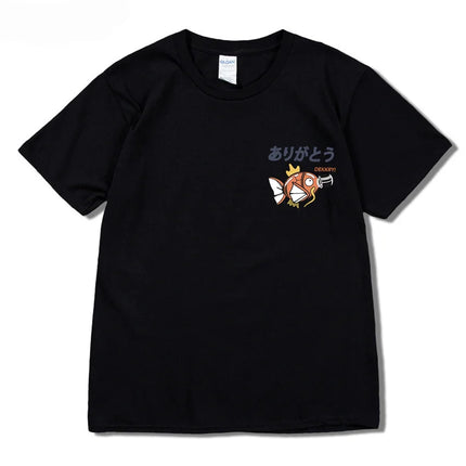 2024 Japanese fun ramen fish print hip hop men's casual comfortable cotton short sleeve T-shirt