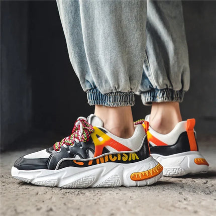 Atmungsaktive Low-Top-Sneakers für Herren im Sommer mit dicker Sohle