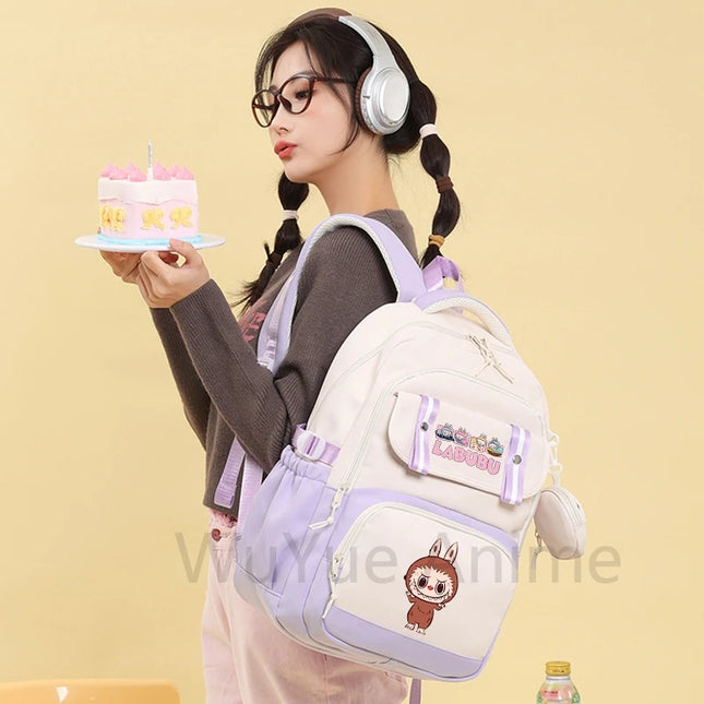Cute Printed Backpack Teenager Student Girl Boy Knapsack Large Capacity Waterproof Casual Bag Coin Purse Women Laptop Travel Bag